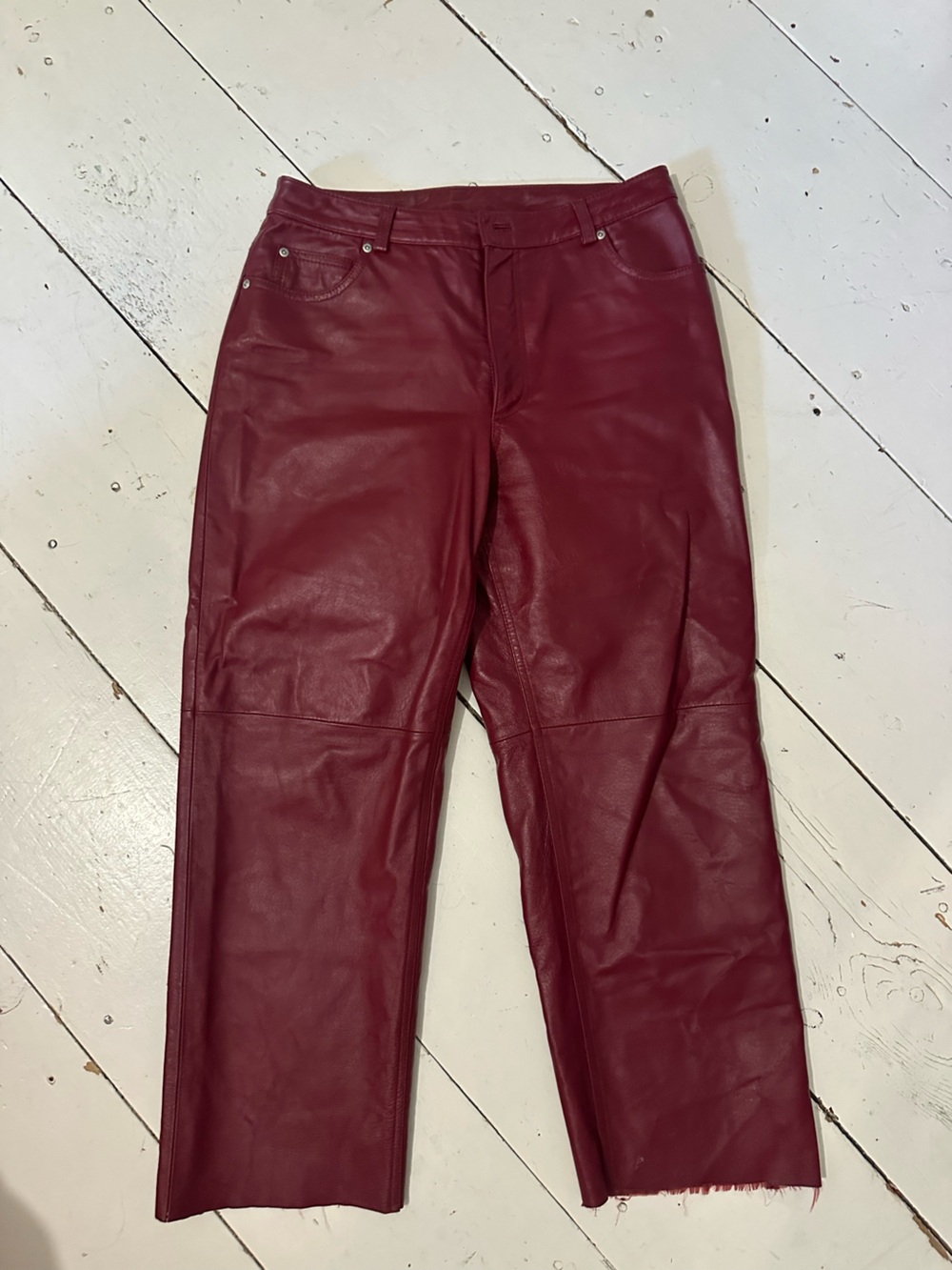 Women’s red Leather Jeans